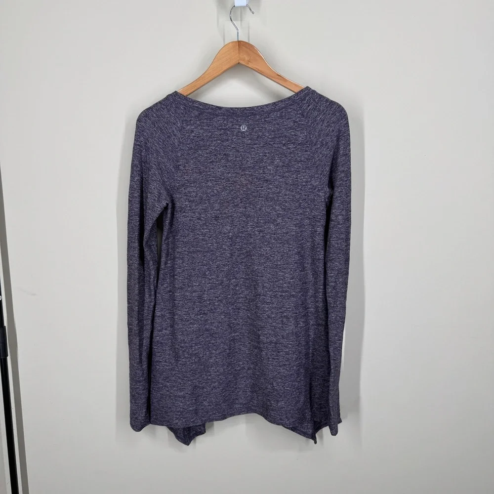 Lululemon Womens Size 6 Medium Rehearsal Long Sleeve Heathered Purple Swan Exc